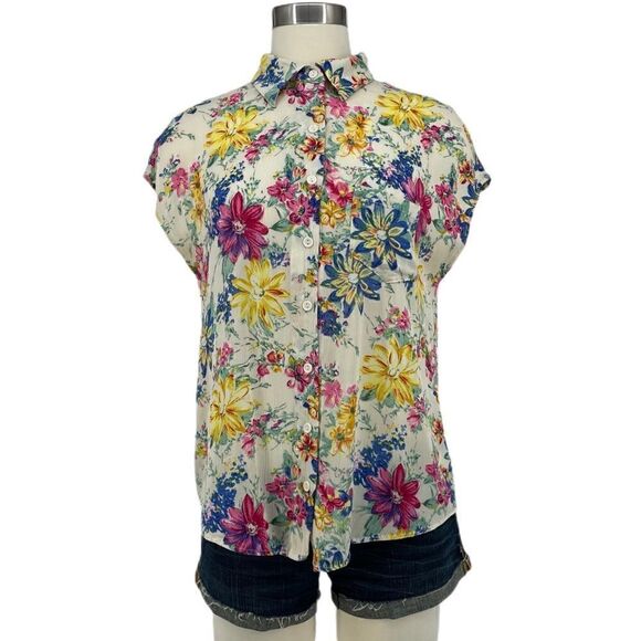 NWOT UO Lucca Couture Floral Cutout Back Blouse - Picture 6 of 10